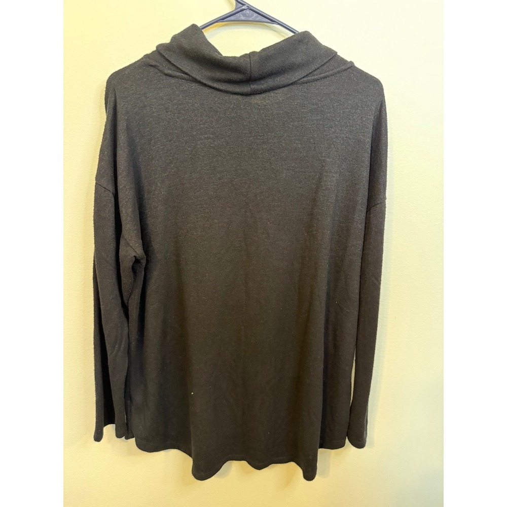 Dip Cowl Neck Top Womens Medium Black Excellent Eco-Friendly Long Sleeve Knit - Picture 6 of 6